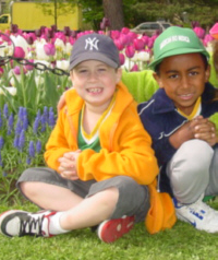 With my cousin Brandon at the Tulip Festival